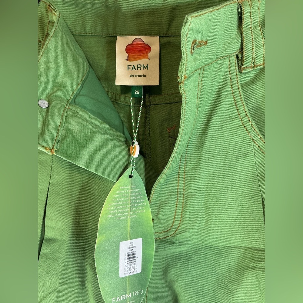 FARM Rio Green Wide Leg Pants - Picture 4 of 9
